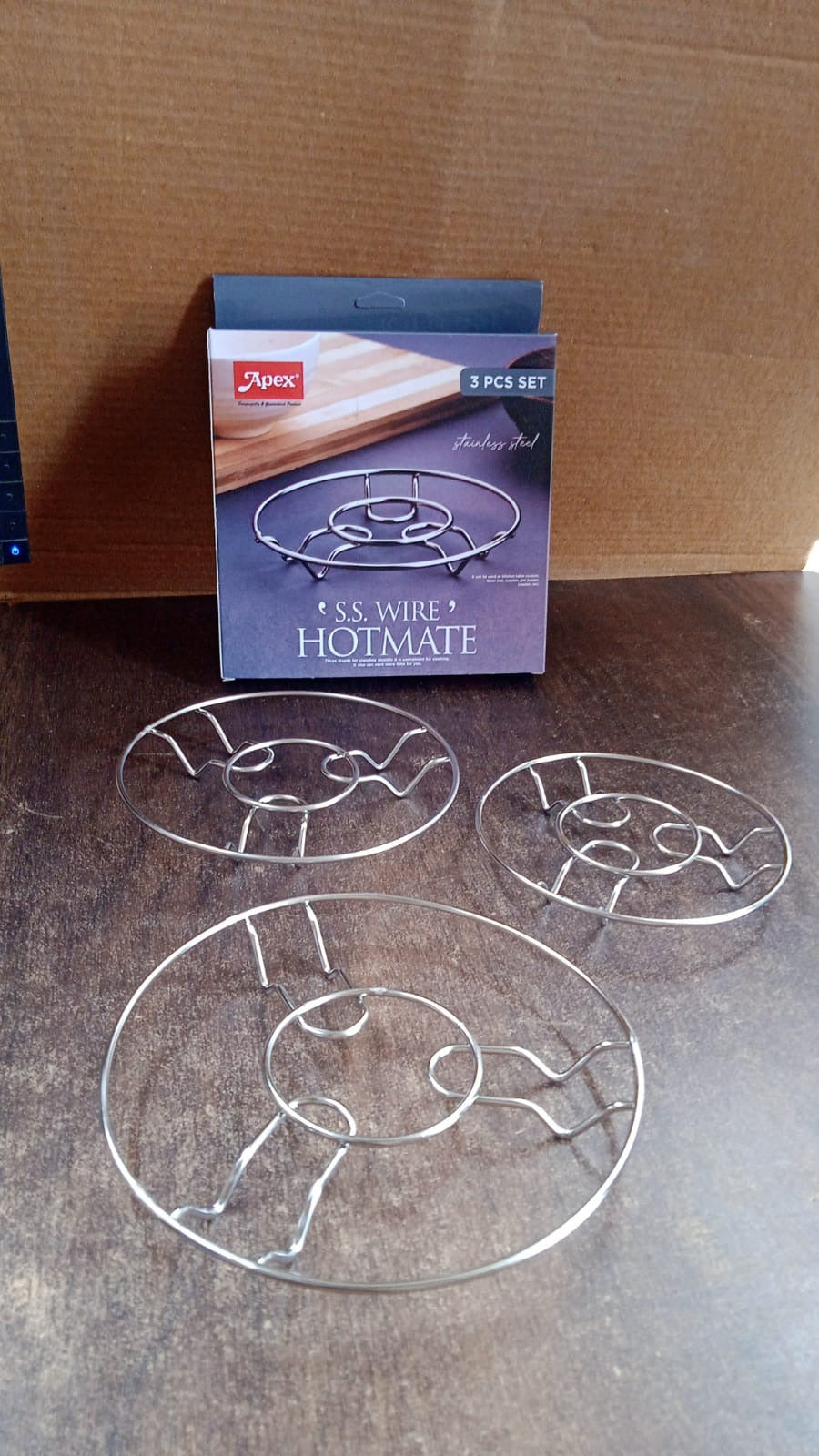 Apex Stainless Steel Wire Hotmate Trivet Stand Set of 3 Apex Stainless Steel Wire Hotmate Trivet Stand Set of 3